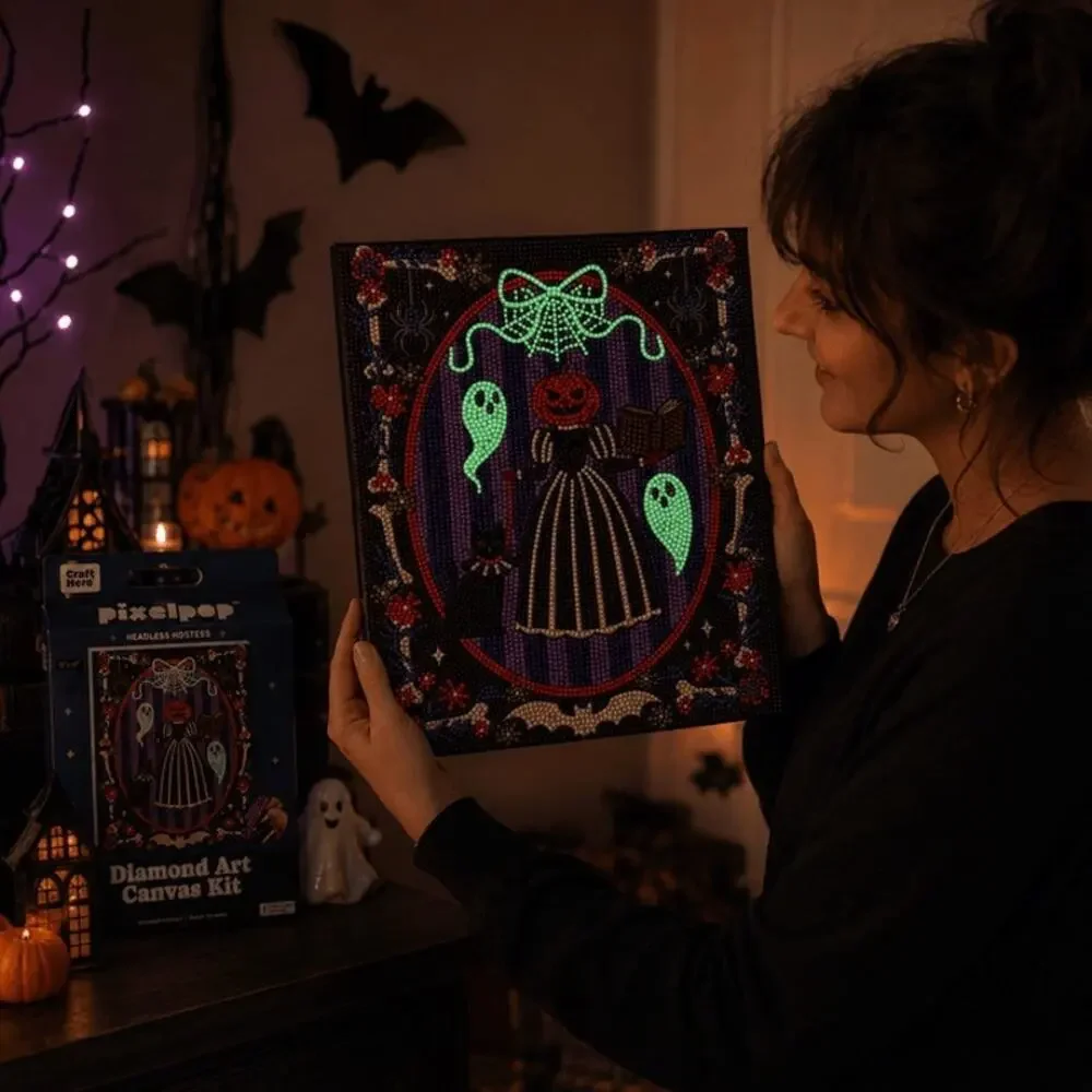 Pixelpop Headless Host Halloween Diamond Art Canvas Kit